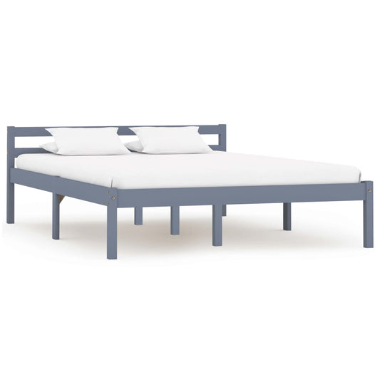 Bedframe massief grenenhout grijs 140x200 cm is nu te koop bij PeponiXL, paradijselijk wonen!