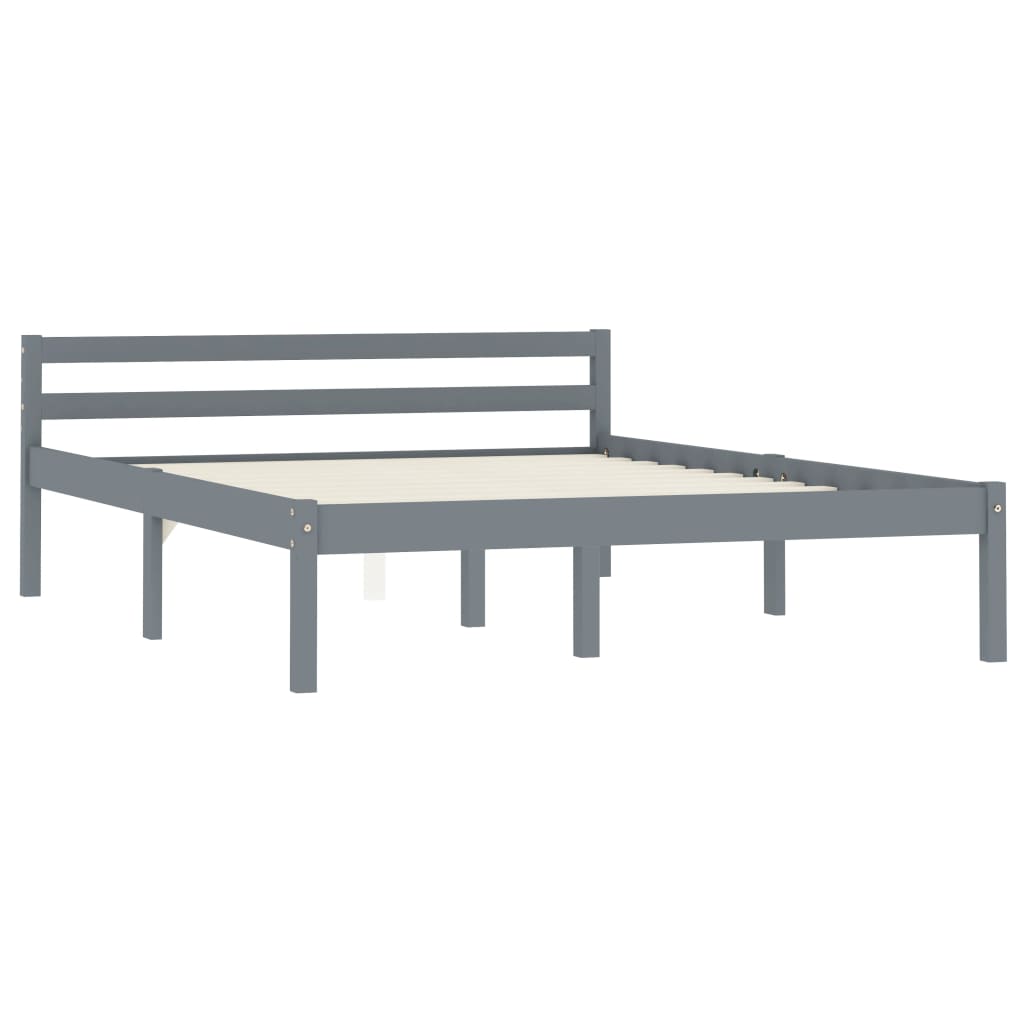Bedframe massief grenenhout grijs 140x200 cm is nu te koop bij PeponiXL, paradijselijk wonen!