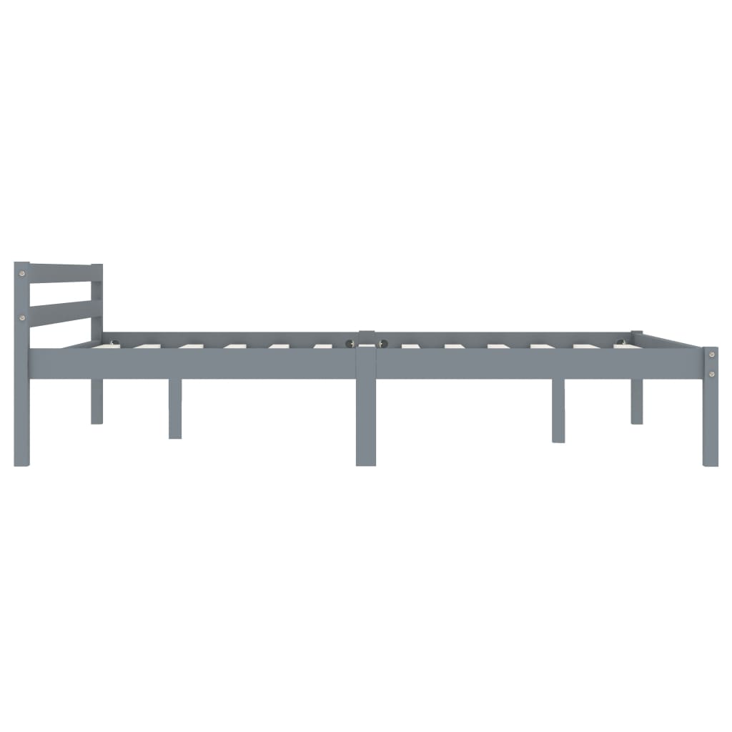 Bedframe massief grenenhout grijs 140x200 cm is nu te koop bij PeponiXL, paradijselijk wonen!