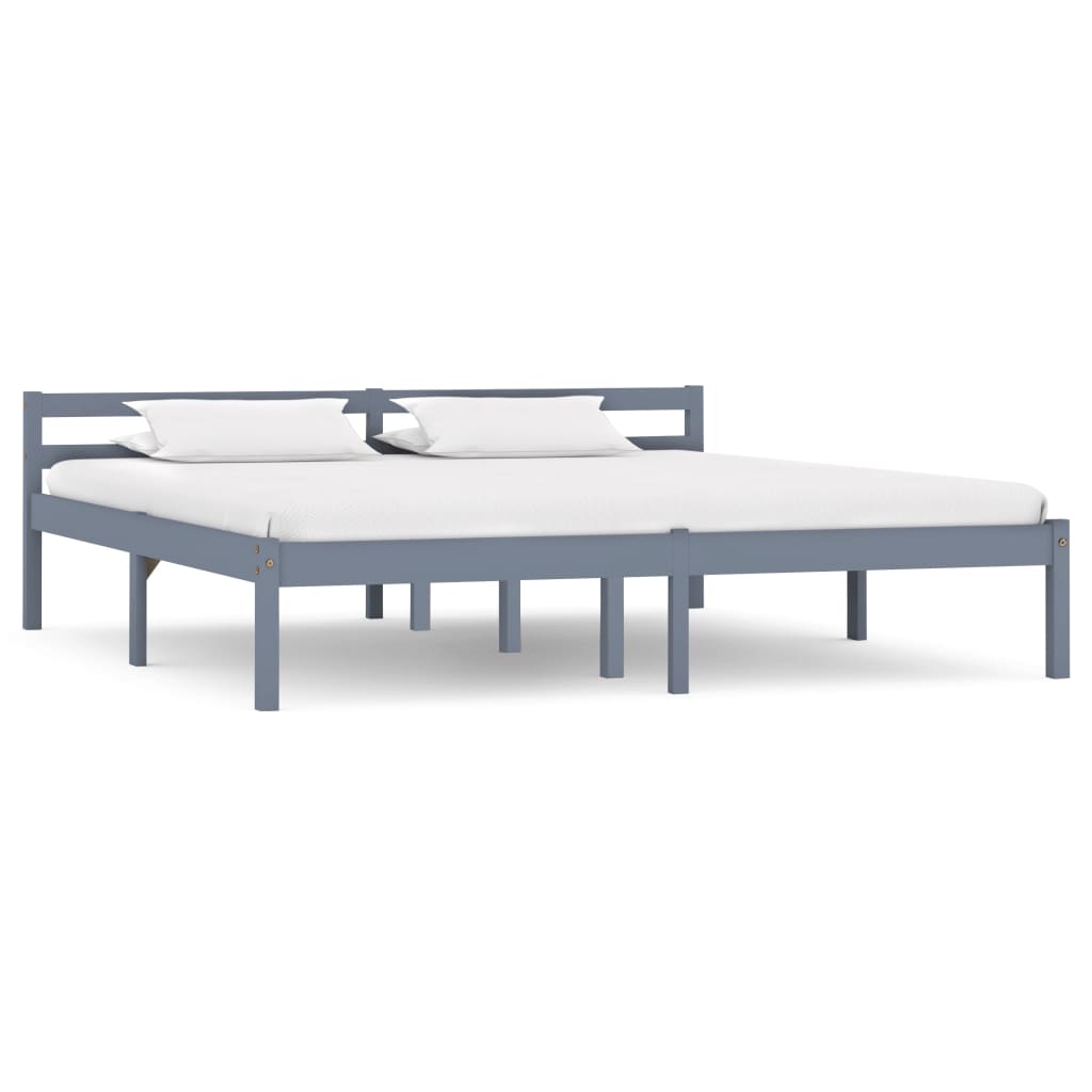 Bedframe massief grenenhout grijs 160x200 cm is nu te koop bij PeponiXL, paradijselijk wonen!