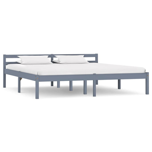 Bedframe massief grenenhout grijs 160x200 cm is nu te koop bij PeponiXL, paradijselijk wonen!