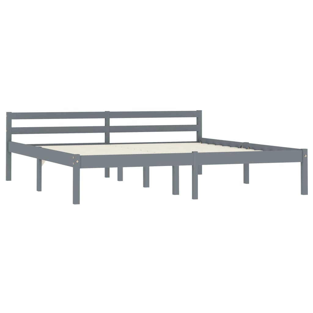 Bedframe massief grenenhout grijs 160x200 cm is nu te koop bij PeponiXL, paradijselijk wonen!