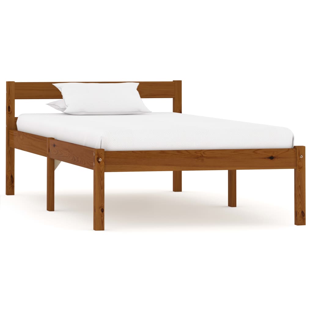 Bedframe massief grenenhout honingbruin 90x200 cm is nu te koop bij PeponiXL, paradijselijk wonen!
