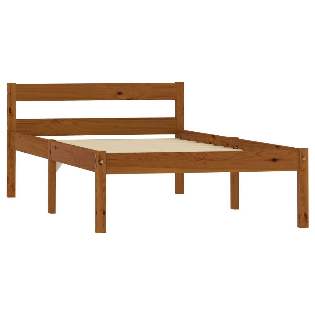 Bedframe massief grenenhout honingbruin 90x200 cm is nu te koop bij PeponiXL, paradijselijk wonen!