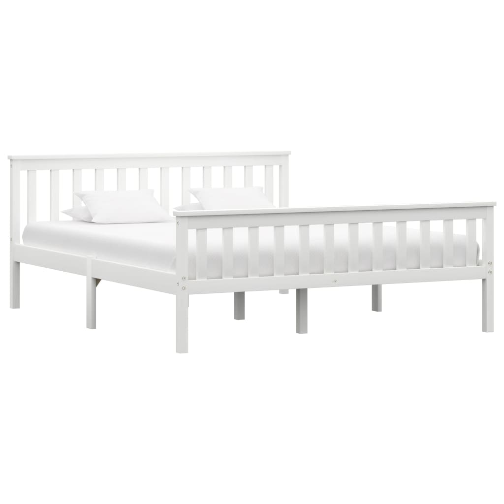 Bedframe massief grenenhout wit 160x200 cm is nu te koop bij PeponiXL, paradijselijk wonen!
