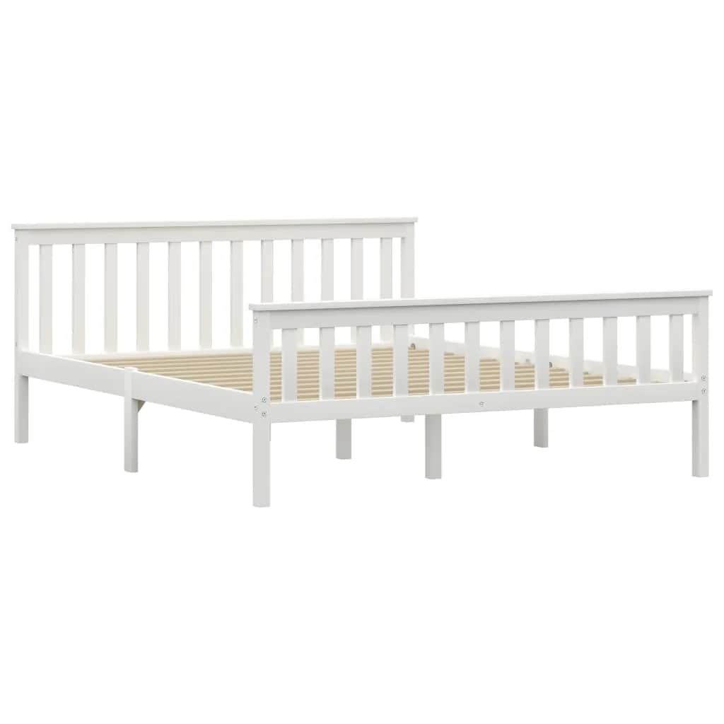 Bedframe massief grenenhout wit 160x200 cm is nu te koop bij PeponiXL, paradijselijk wonen!
