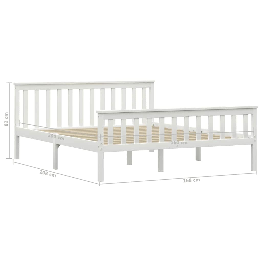 Bedframe massief grenenhout wit 160x200 cm is nu te koop bij PeponiXL, paradijselijk wonen!