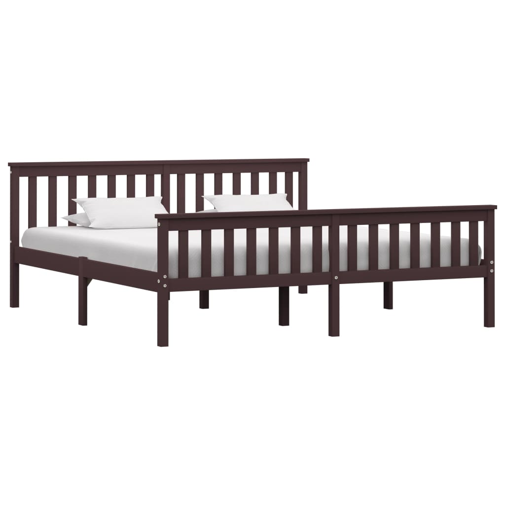 Bedframe massief grenenhout donkerbruin 180x200 cm is nu te koop bij PeponiXL, paradijselijk wonen!