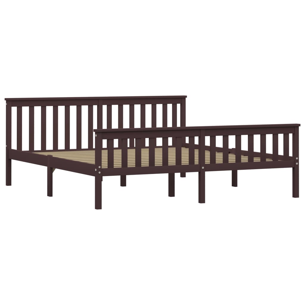 Bedframe massief grenenhout donkerbruin 180x200 cm is nu te koop bij PeponiXL, paradijselijk wonen!