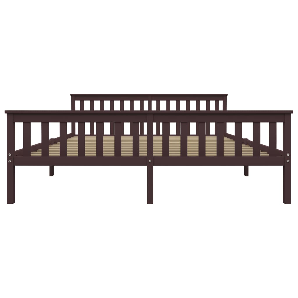 Bedframe massief grenenhout donkerbruin 180x200 cm is nu te koop bij PeponiXL, paradijselijk wonen!