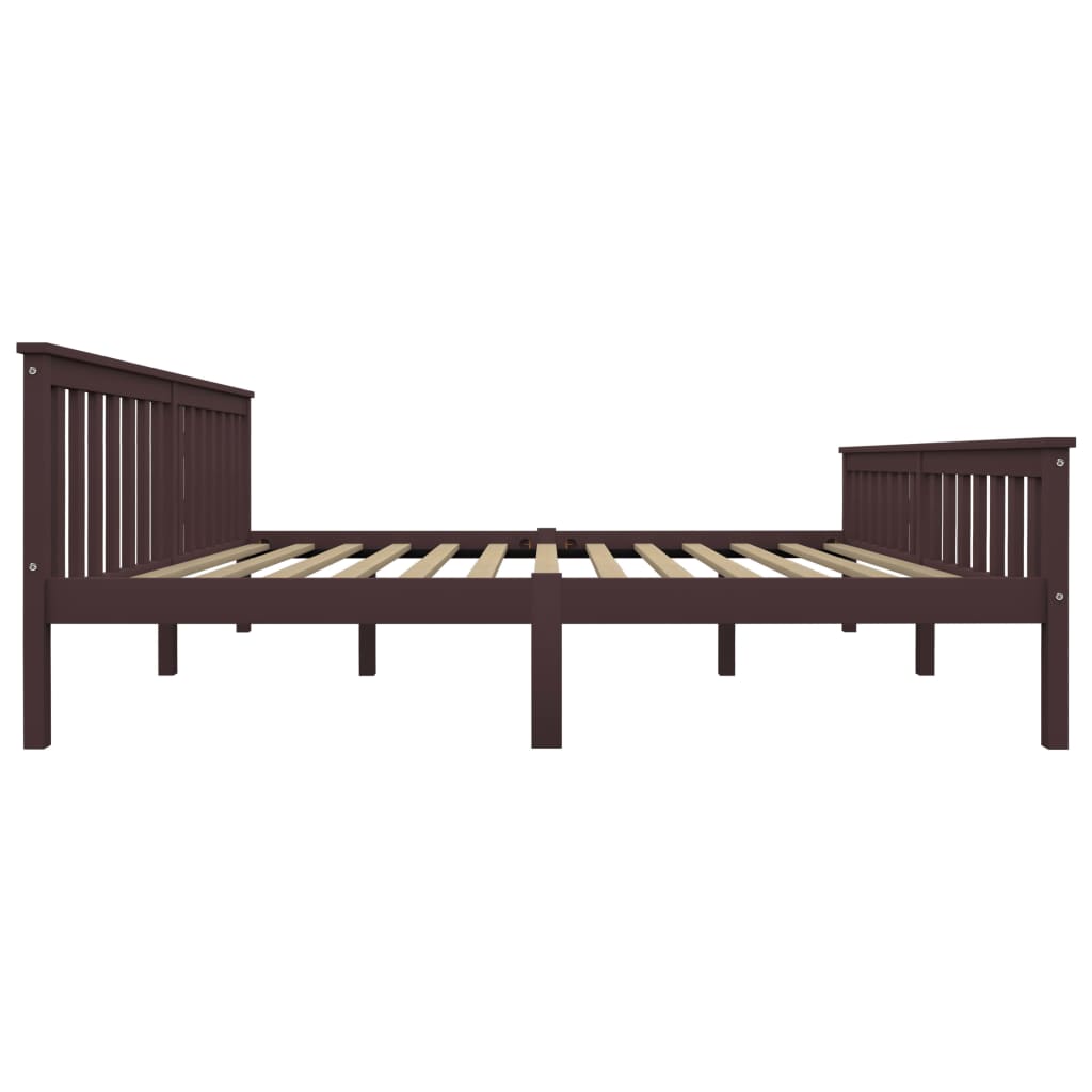 Bedframe massief grenenhout donkerbruin 180x200 cm is nu te koop bij PeponiXL, paradijselijk wonen!