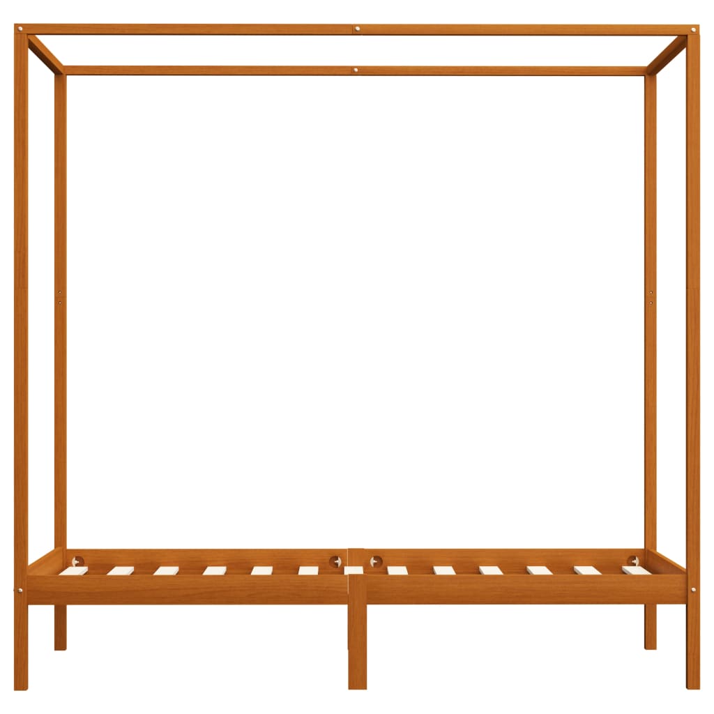 Hemelbedframe massief grenenhout honingbruin 100x200 cm is nu te koop bij PeponiXL, paradijselijk wonen!