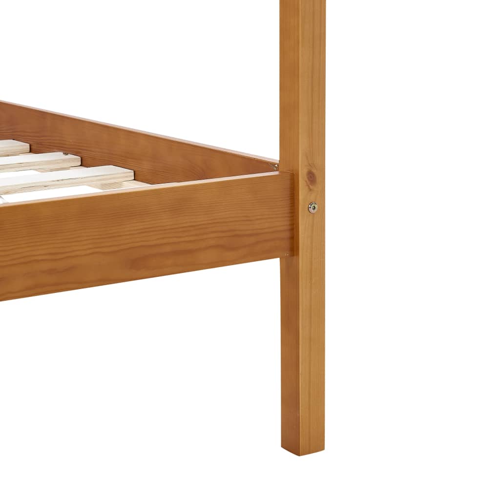 Hemelbedframe massief grenenhout honingbruin 100x200 cm is nu te koop bij PeponiXL, paradijselijk wonen!