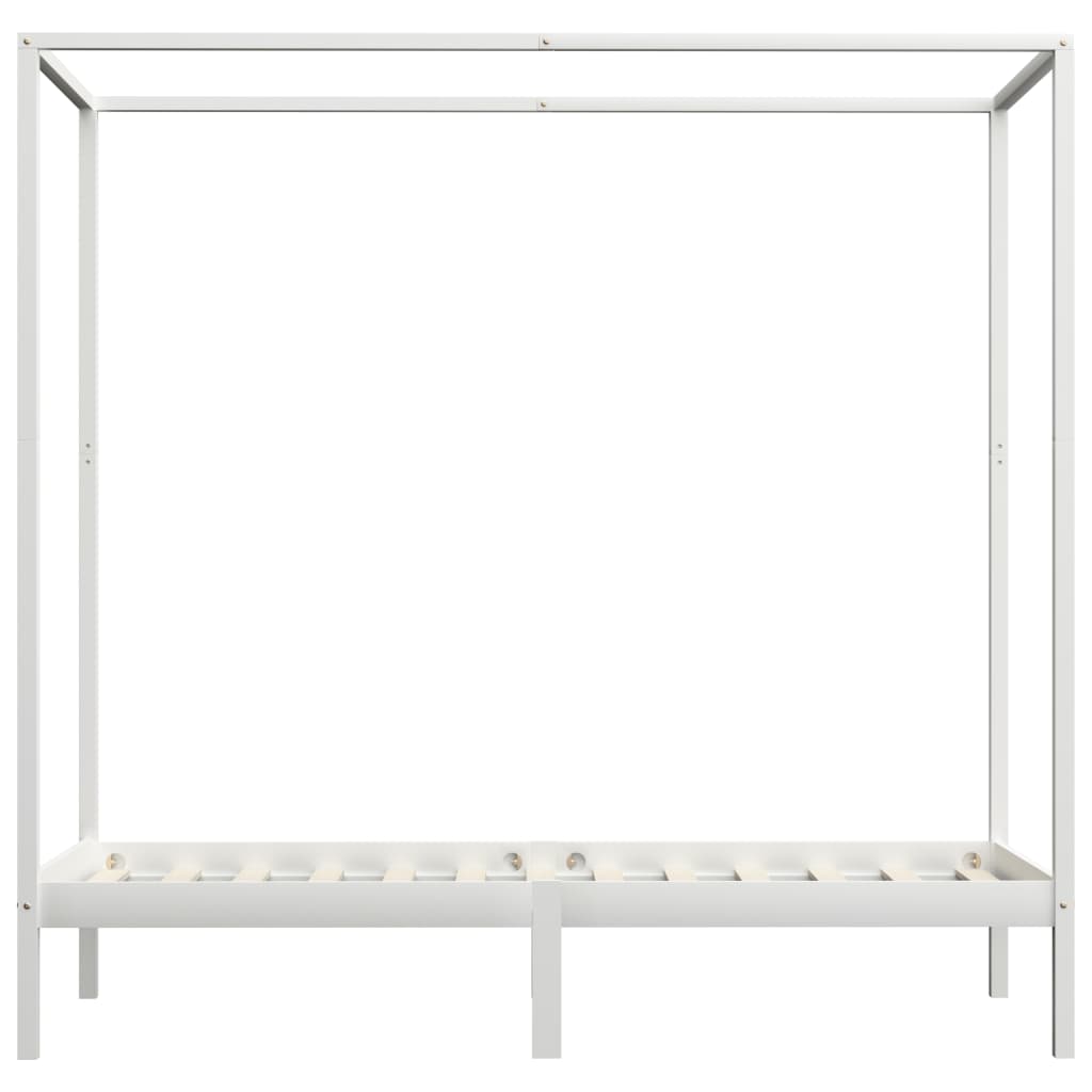 Hemelbedframe massief grenenhout wit 100x200 cm is nu te koop bij PeponiXL, paradijselijk wonen!