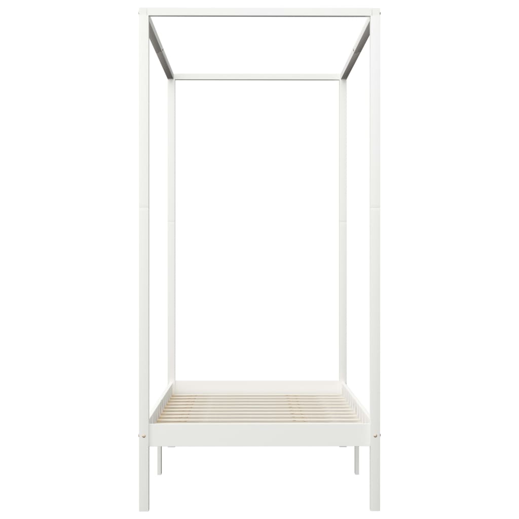 Hemelbedframe massief grenenhout wit 100x200 cm is nu te koop bij PeponiXL, paradijselijk wonen!