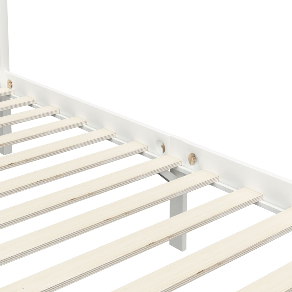 Hemelbedframe massief grenenhout wit 100x200 cm is nu te koop bij PeponiXL, paradijselijk wonen!