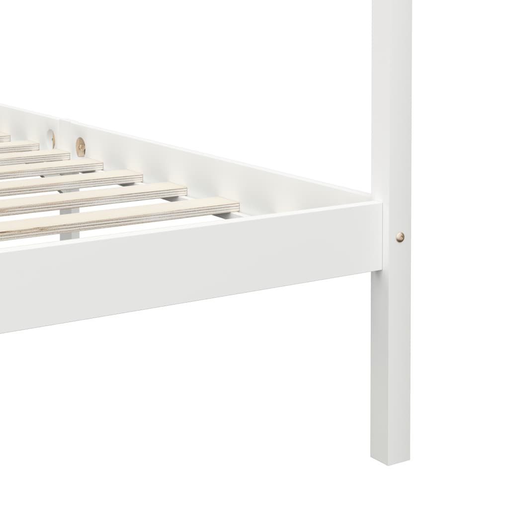 Hemelbedframe massief grenenhout wit 100x200 cm is nu te koop bij PeponiXL, paradijselijk wonen!