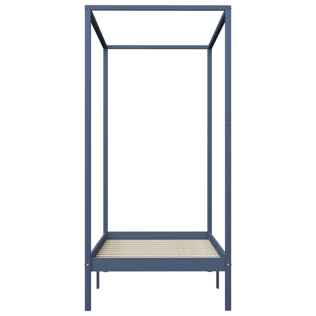 Hemelbedframe massief grenenhout grijs 90x200 cm is nu te koop bij PeponiXL, paradijselijk wonen!