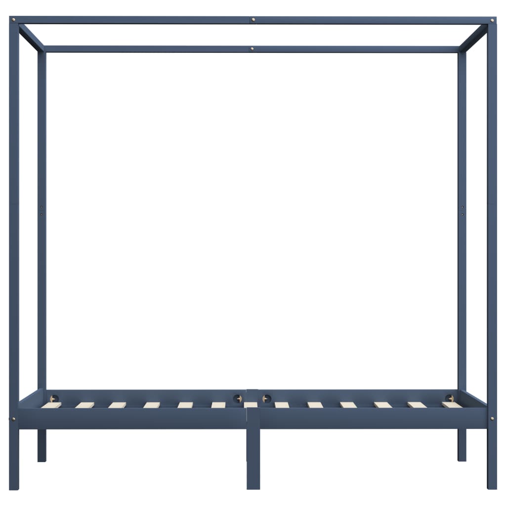 Hemelbedframe massief grenenhout grijs 90x200 cm is nu te koop bij PeponiXL, paradijselijk wonen!