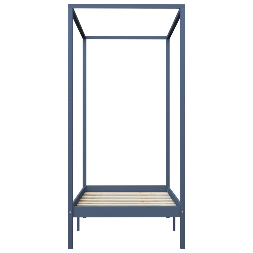 Hemelbedframe massief grenenhout grijs 100x200 cm is nu te koop bij PeponiXL, paradijselijk wonen!