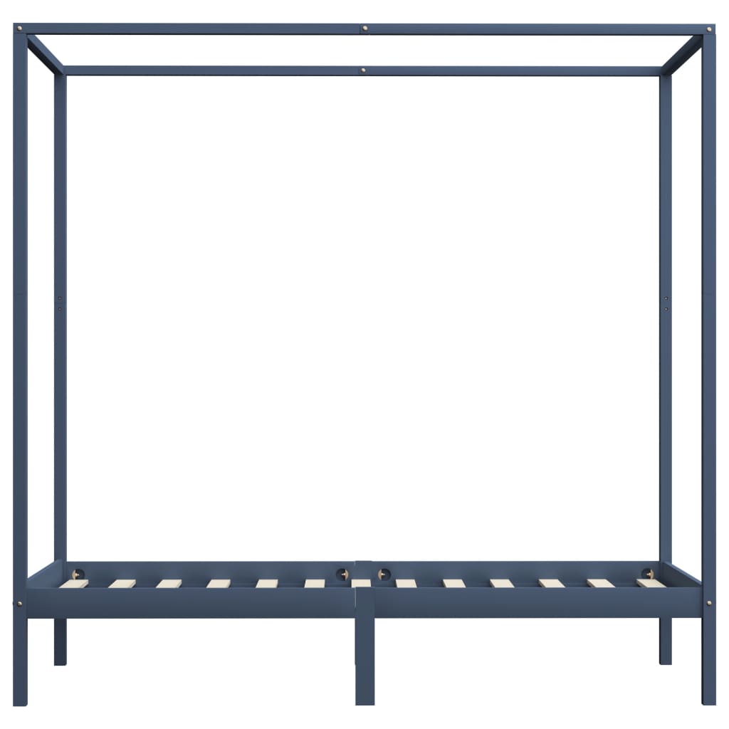 Hemelbedframe massief grenenhout grijs 100x200 cm is nu te koop bij PeponiXL, paradijselijk wonen!