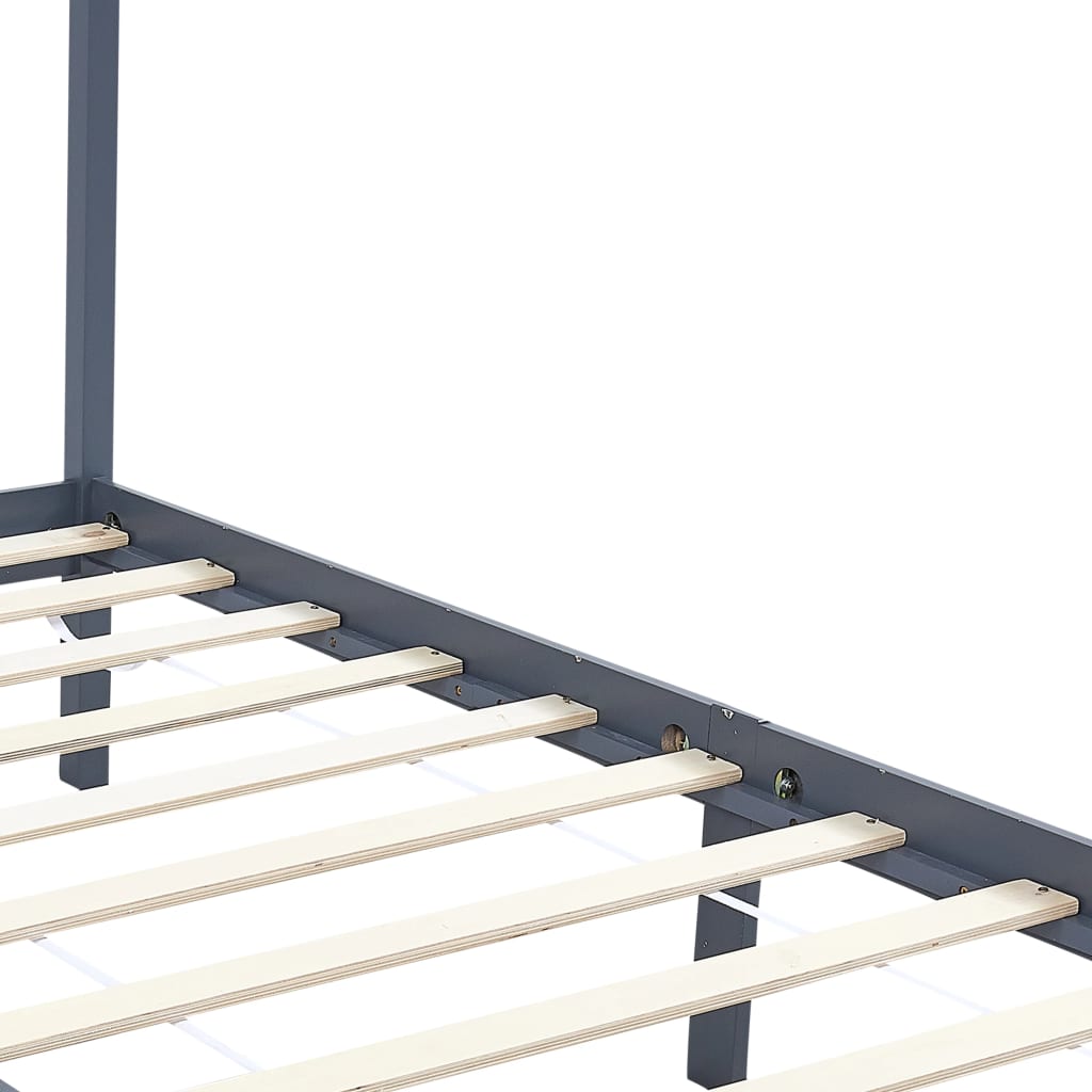 Hemelbedframe massief grenenhout grijs 100x200 cm is nu te koop bij PeponiXL, paradijselijk wonen!