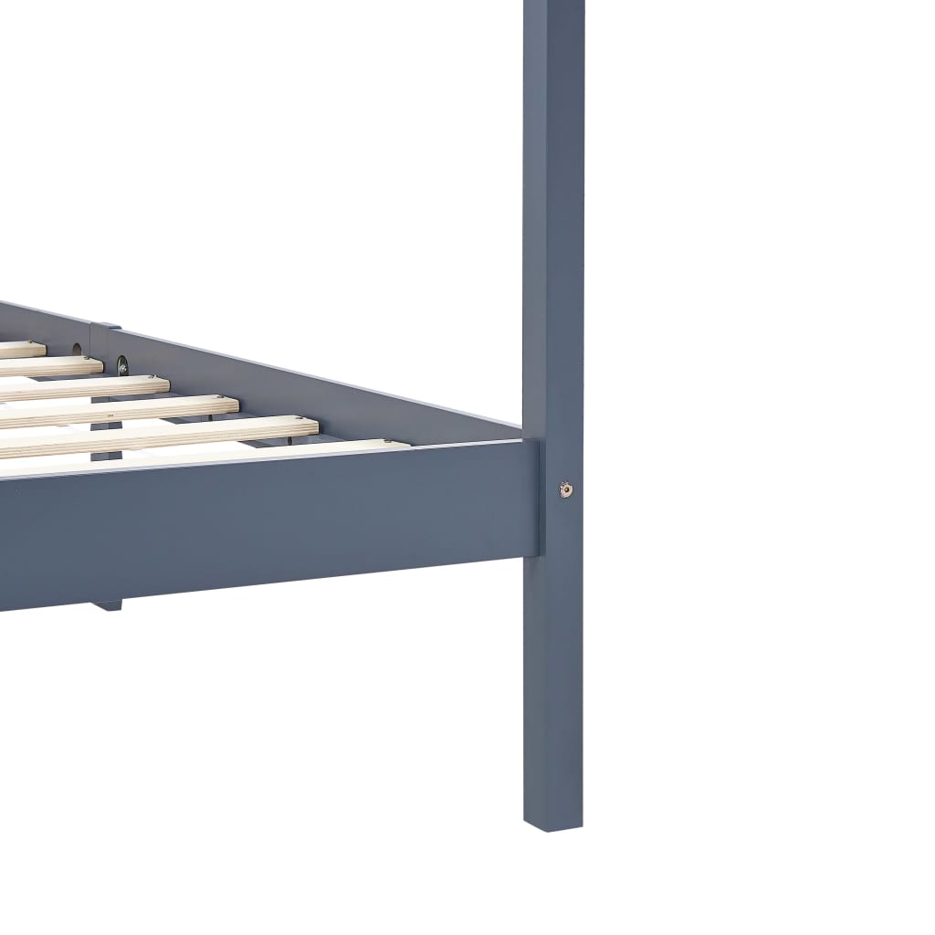 Hemelbedframe massief grenenhout grijs 100x200 cm is nu te koop bij PeponiXL, paradijselijk wonen!