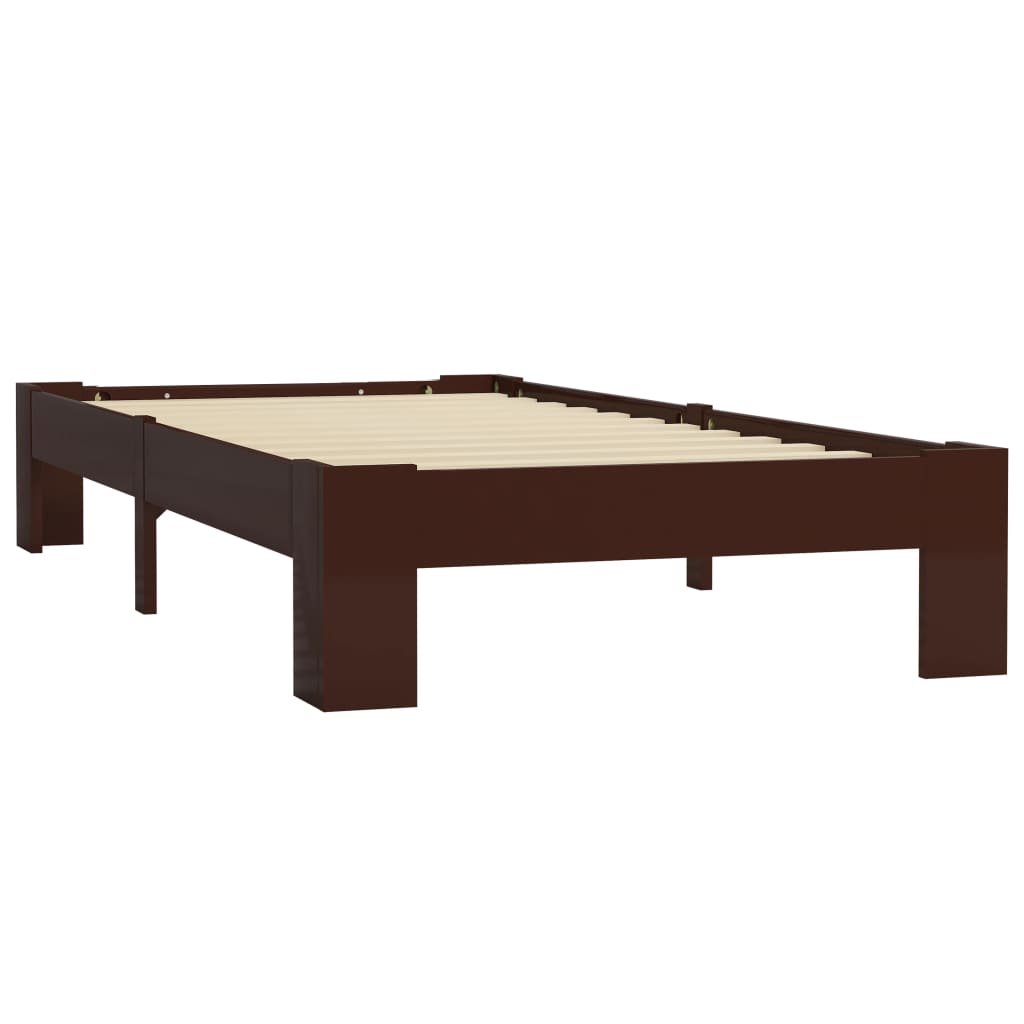 Bedframe massief grenenhout donkerbruin 100x200 cm is nu te koop bij PeponiXL, paradijselijk wonen!