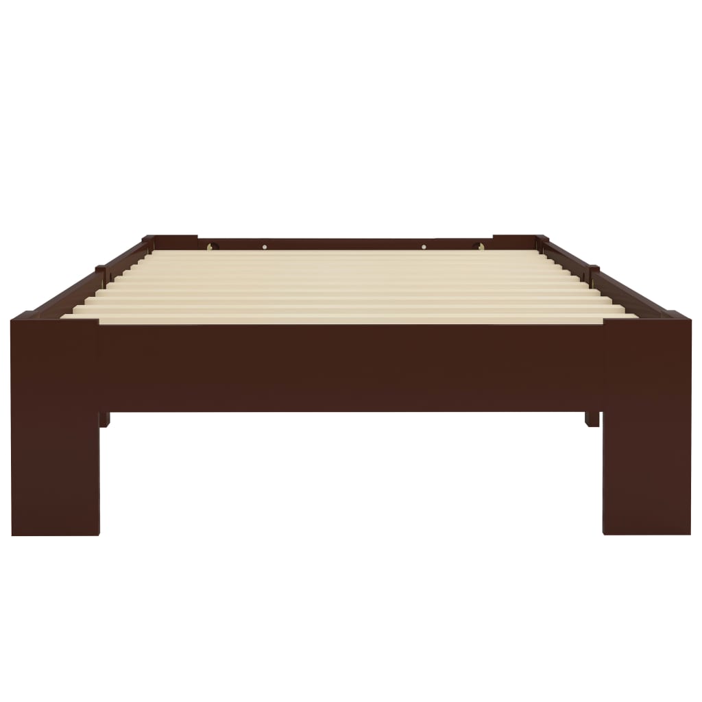 Bedframe massief grenenhout donkerbruin 100x200 cm is nu te koop bij PeponiXL, paradijselijk wonen!