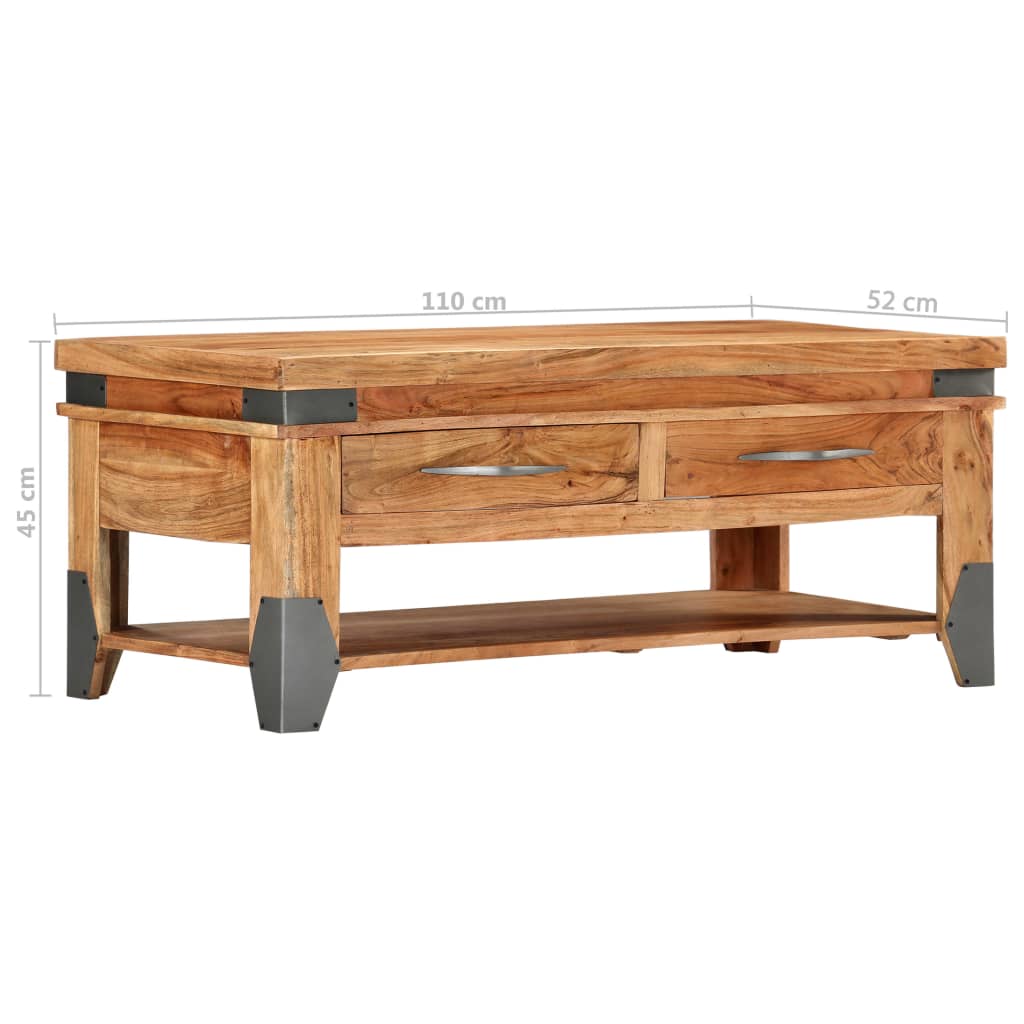 Salontafel 110x52x45 cm massief acaciahout is nu te koop bij PeponiXL, paradijselijk wonen!