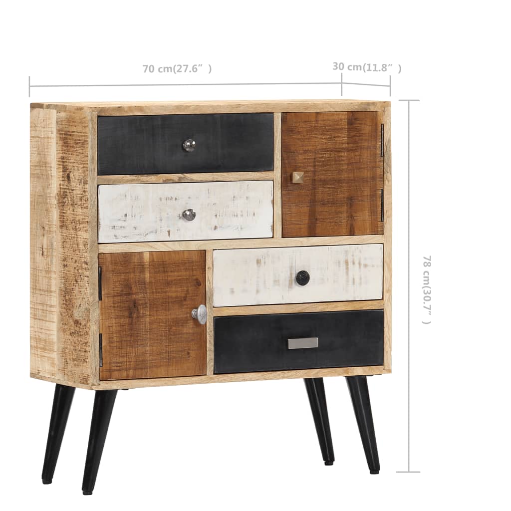 Dressoir 70x30x78 cm massief mangohout is nu te koop bij PeponiXL, paradijselijk wonen!