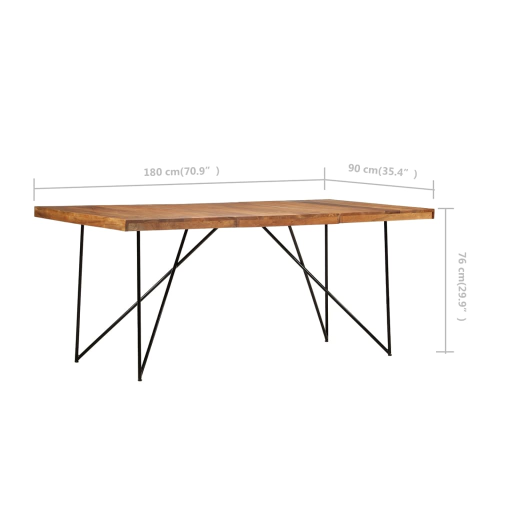 Eettafel 180x90x76 cm massief acaciahout is nu te koop bij PeponiXL, paradijselijk wonen!
