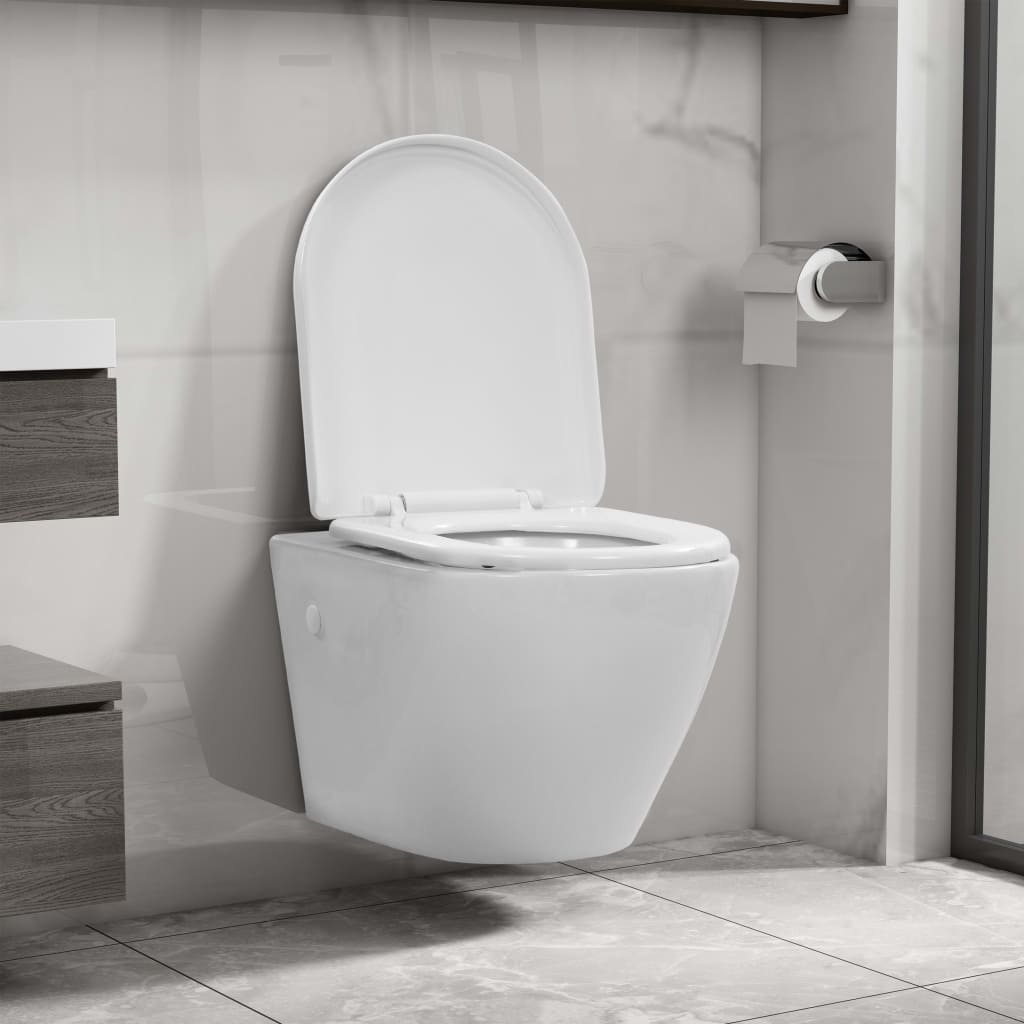 Hangend toilet randloos keramiek wit is nu te koop bij PeponiXL, paradijselijk wonen!