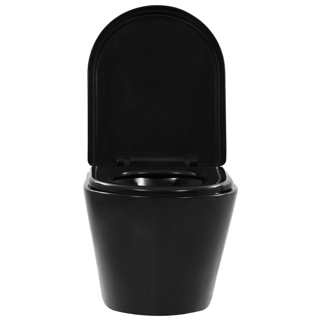 Hangend toilet randloos keramiek zwart is nu te koop bij PeponiXL, paradijselijk wonen!