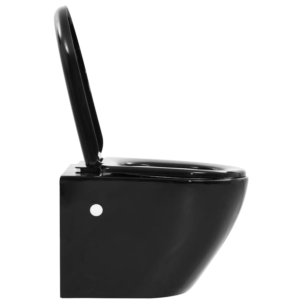 Hangend toilet randloos keramiek zwart is nu te koop bij PeponiXL, paradijselijk wonen!