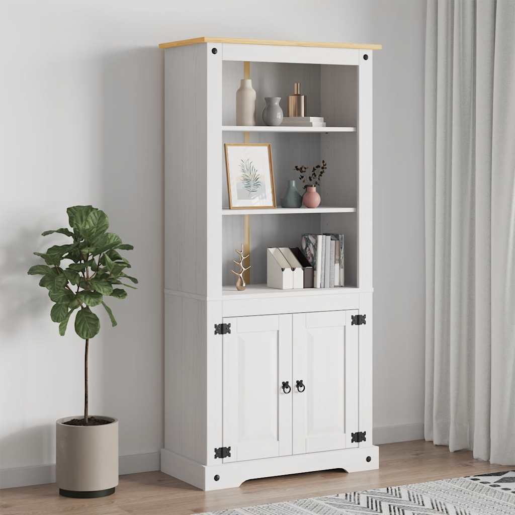 Wandkast 80x40x170 cm Mexicaans grenenhout Corona-stijl wit is nu te koop bij PeponiXL, paradijselijk wonen!