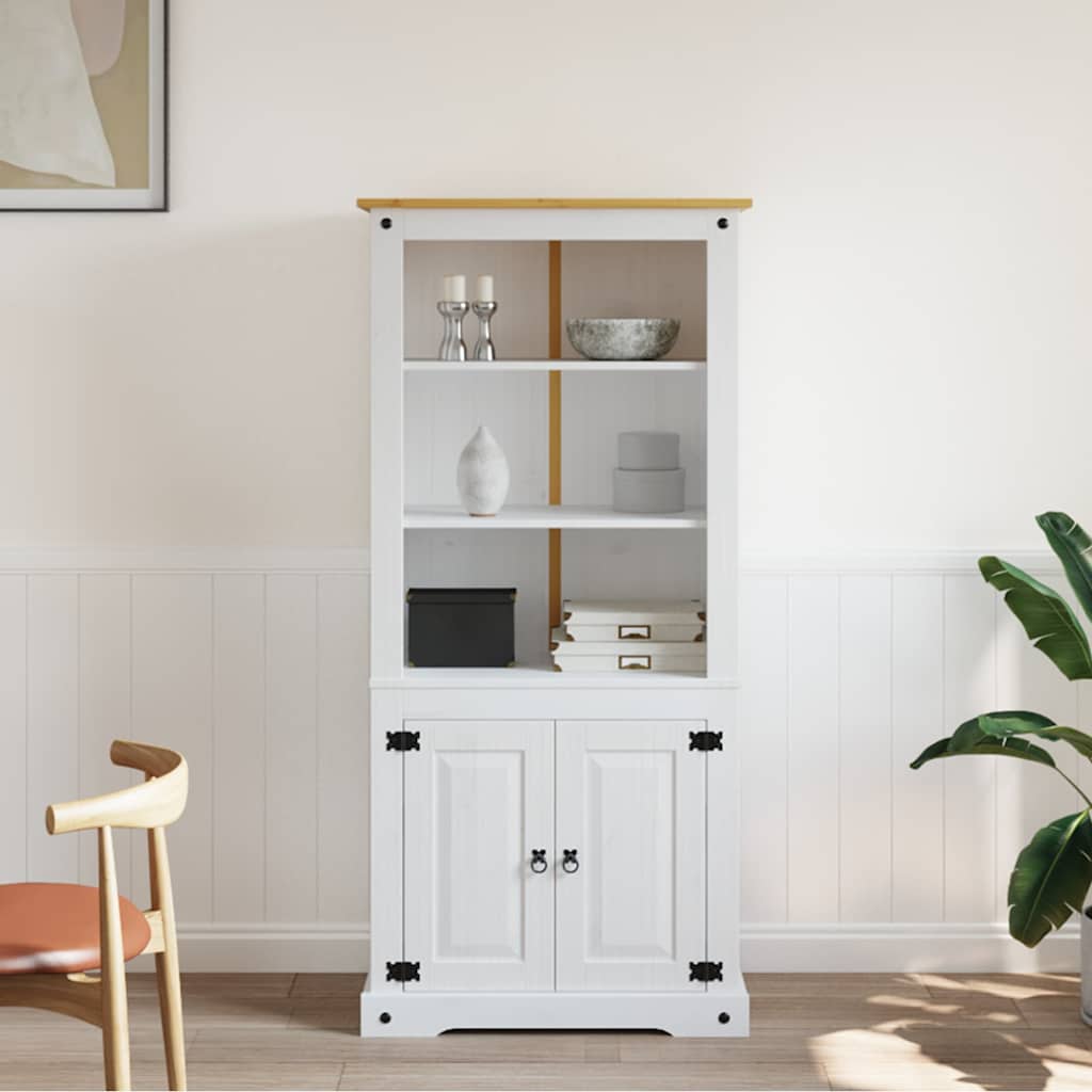 Wandkast 80x40x170 cm Mexicaans grenenhout Corona-stijl wit is nu te koop bij PeponiXL, paradijselijk wonen!