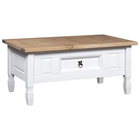 Salontafel 100x55x44 cm Mexicaans grenenhout Corona-stijl wit is nu te koop bij PeponiXL, paradijselijk wonen!