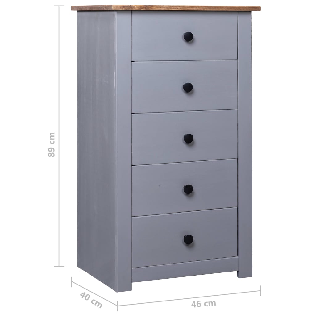 Dressoir Panama Range 46x40x89 cm grenenhout grijs is nu te koop bij PeponiXL, paradijselijk wonen!