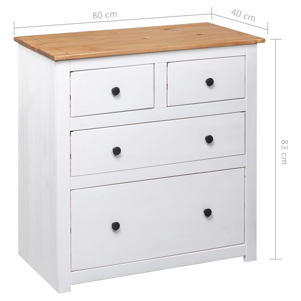 Dressoir Panama Range 80x40x83 cm grenenhout wit is nu te koop bij PeponiXL, paradijselijk wonen!
