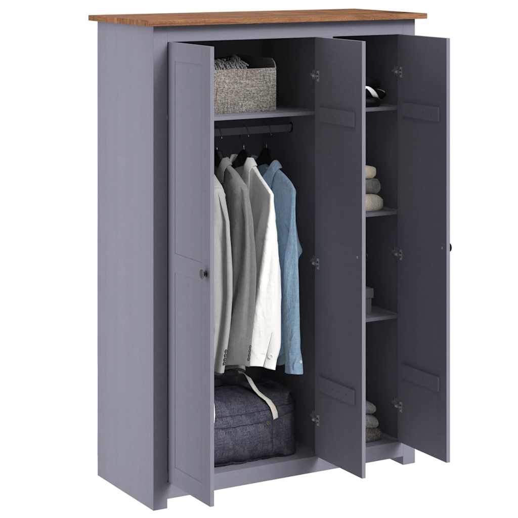 Kledingkast Panama Range 118x50x171,5 cm grenenhout grijs is nu te koop bij PeponiXL, paradijselijk wonen!