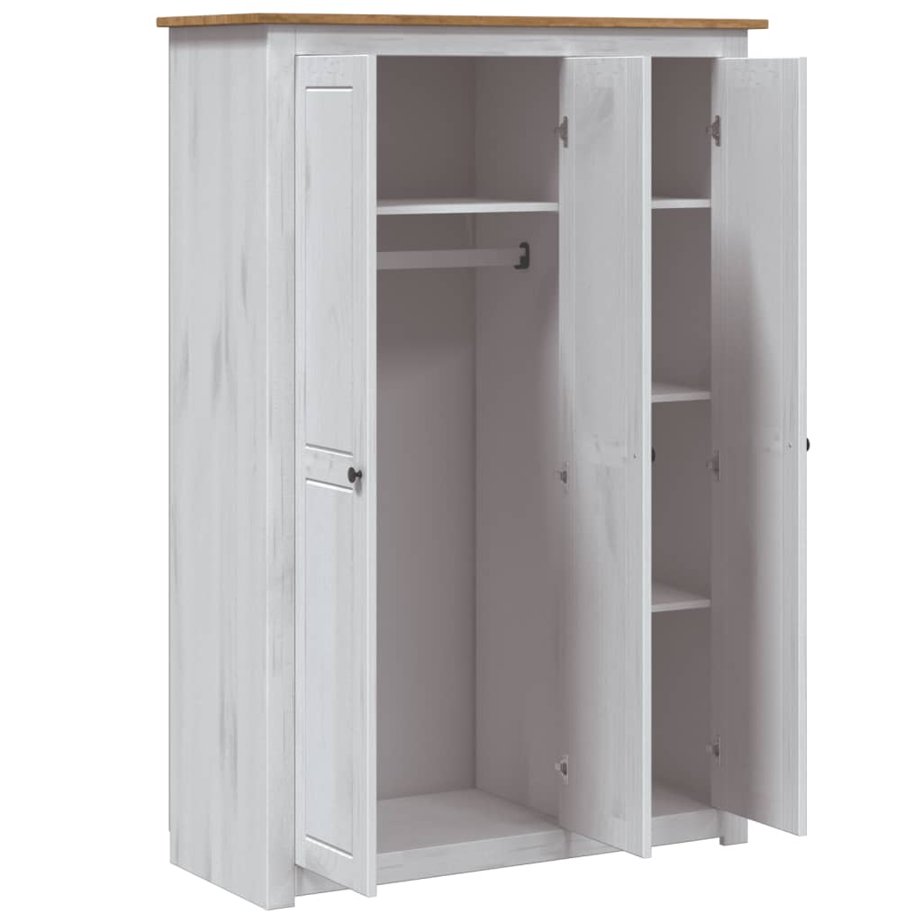Kledingkast Panama Range 118x50x171,5 cm grenenhout wit is nu te koop bij PeponiXL, paradijselijk wonen!