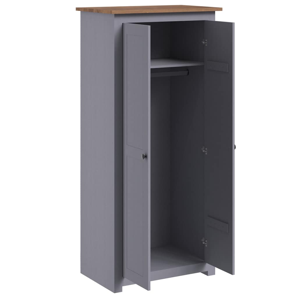 Kledingkast Panama Range 80x50x171,5cm massief grenenhout grijs is nu te koop bij PeponiXL, paradijselijk wonen!