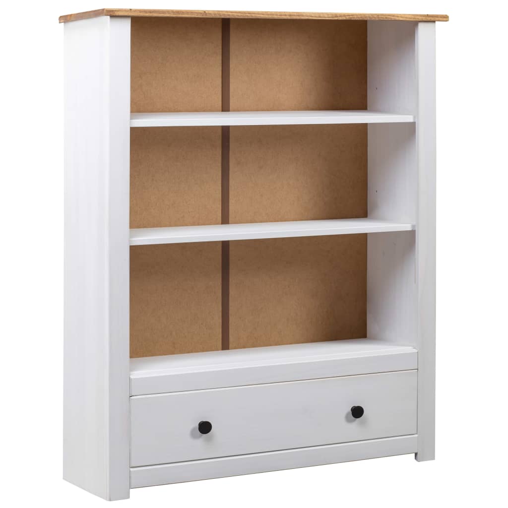 Boekenkast Panama Range 80x35x110 cm massief grenenhout wit is nu te koop bij PeponiXL, paradijselijk wonen!