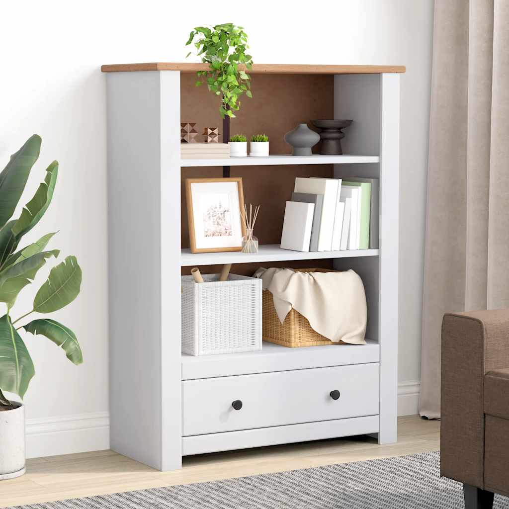 Boekenkast Panama Range 80x35x110 cm massief grenenhout wit is nu te koop bij PeponiXL, paradijselijk wonen!