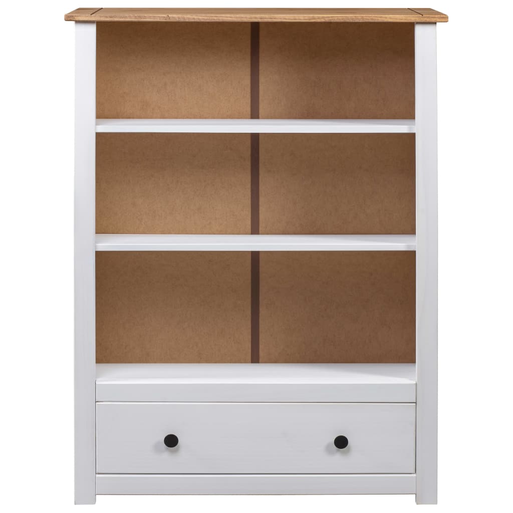 Boekenkast Panama Range 80x35x110 cm massief grenenhout wit is nu te koop bij PeponiXL, paradijselijk wonen!