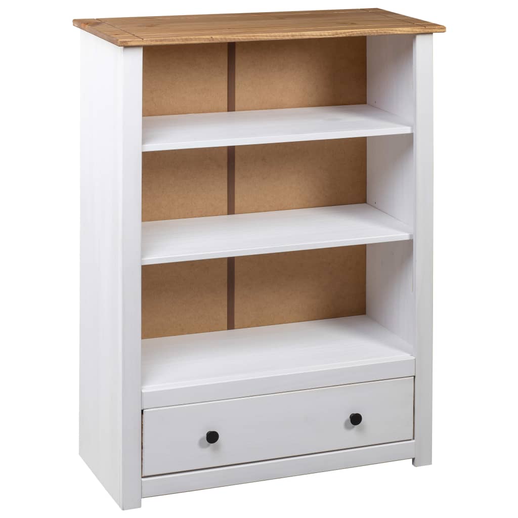 Boekenkast Panama Range 80x35x110 cm massief grenenhout wit is nu te koop bij PeponiXL, paradijselijk wonen!