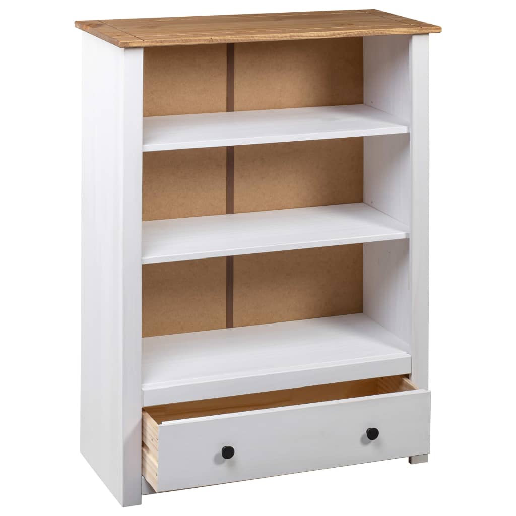 Boekenkast Panama Range 80x35x110 cm massief grenenhout wit is nu te koop bij PeponiXL, paradijselijk wonen!
