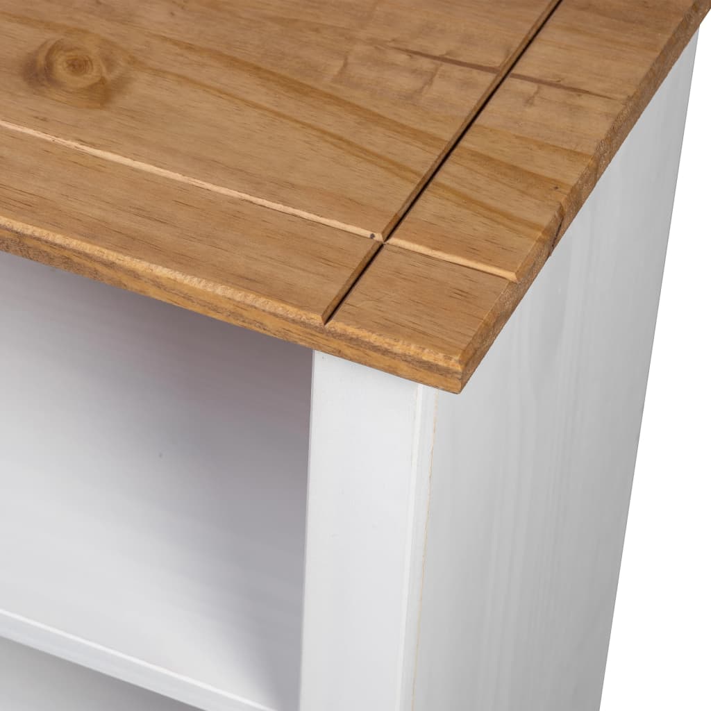 Boekenkast Panama Range 80x35x110 cm massief grenenhout wit is nu te koop bij PeponiXL, paradijselijk wonen!