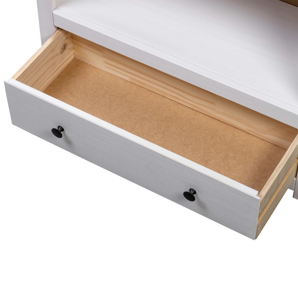 Boekenkast Panama Range 80x35x110 cm massief grenenhout wit is nu te koop bij PeponiXL, paradijselijk wonen!